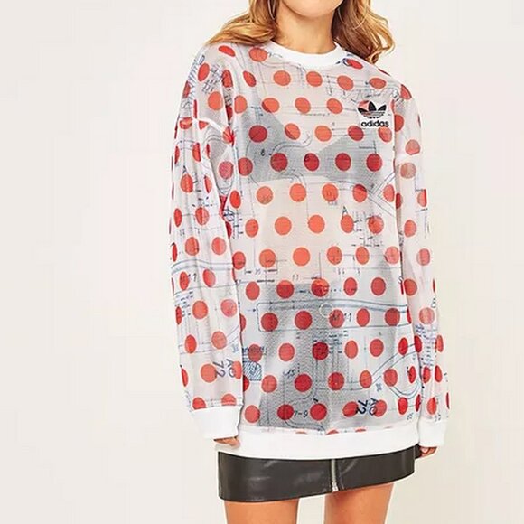 Adidas Mesh Polka Dot Sweatshirt - Picture 4 of 15